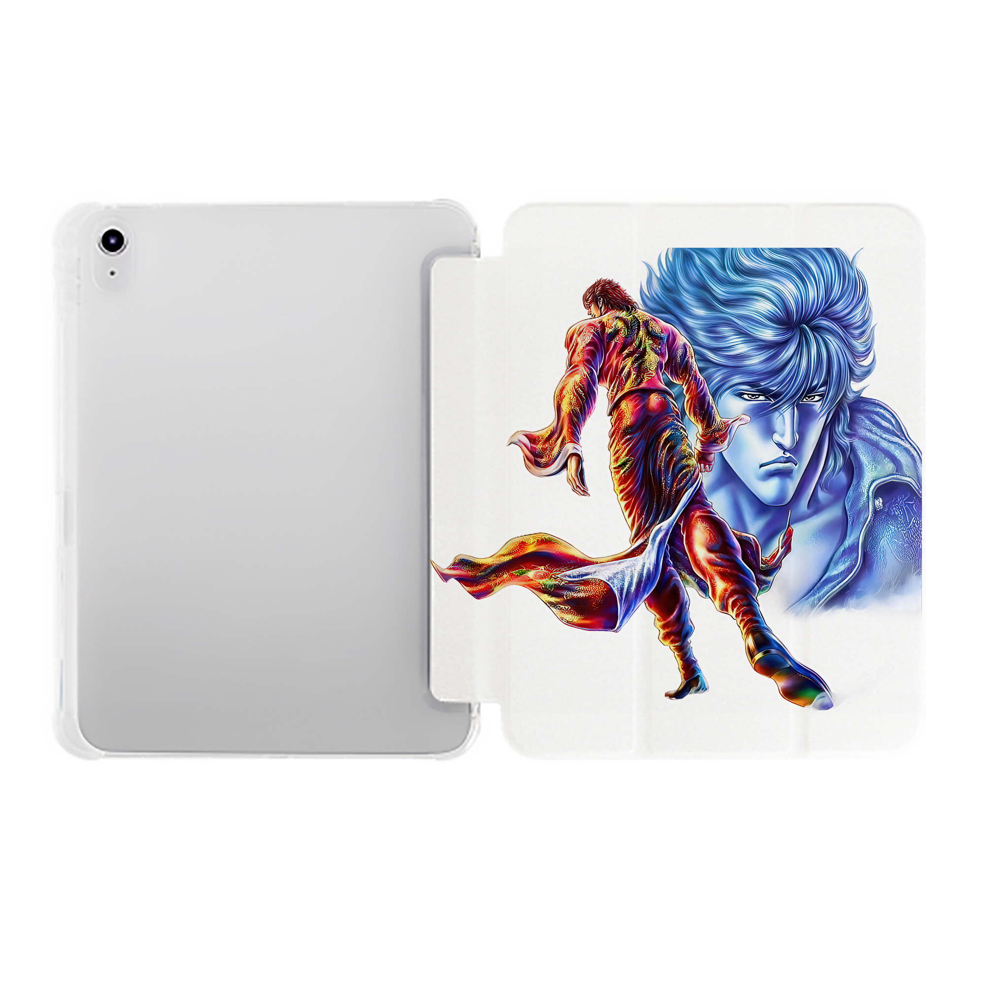 （画像用） 北斗の拳 Fist of the North Star IPad ケース ペン収納付き 三つ折りスタンド PUレザー×シリコン 対応機種9.5/10.5/10.9インチ